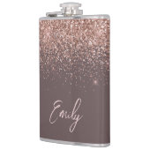 テラコッタバラ金ゴールド赤面ピンクグリッターモノグラム フラスク (左)