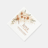 テラコッタバラ&カラリリー結婚ズ スタンダードカクテルナプキン (角)