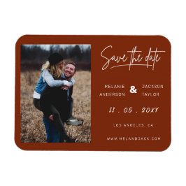 テラコッタバーンオレンジシンプル色の手書き写真S マグネット