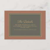 テラコッタバーンオレンジセージ結婚グリーン詳細 エンクロージャーカード (正面)