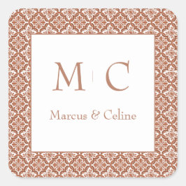 テラコッタバーンオレンジトスカーナヴィラズ結婚ズ スクエアシール