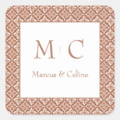 テラコッタバーンオレンジトスカーナヴィラズ結婚ズ スクエアシール (正面)