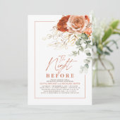 テラコッタバーンオレンジフローラリハーサルディナー 招待状 (スタンド正面)