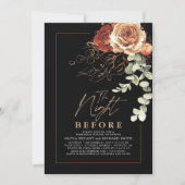 テラコッタバーンオレンジフローラリハーサルディナー 招待状 (正面)