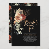 テラコッタバーンオレンジブライダルシャワーティーパーティー 招待状 (正面/裏面)