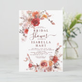 テラコッタバーンオレンジブルゴーニュブライダルシャワー 招待状 (スタンド正面)