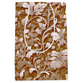 テラコッタバーンオレンジホワイトヴィンテージ植物学 ミディアムペーパーバッグ (正面)