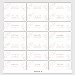 テラコッタバーンオレンジボタニカルゲストアドレス シール