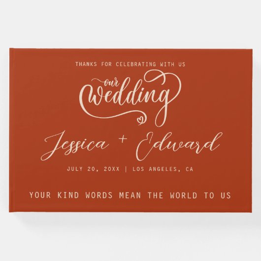 テラコッタバーンオレンジミニマエレガントリスモダント ゲストブック (正面)