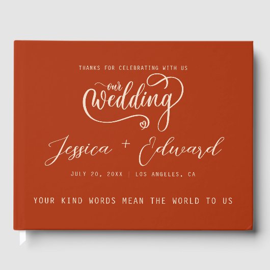 テラコッタバーンオレンジミニマエレガントリスモダント ゲストブック (正面)