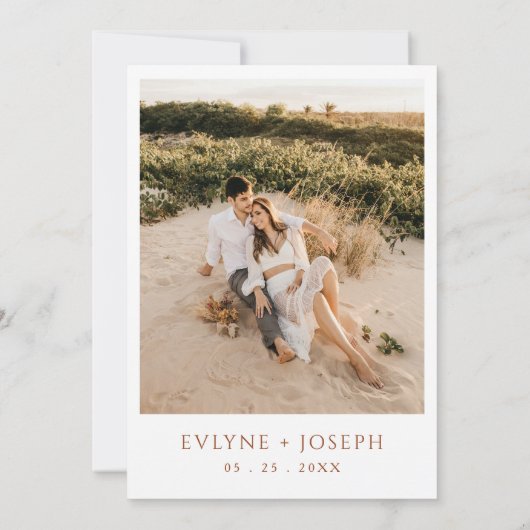 テラコッタバーンオレンジミニマリストボホ結婚ズ 招待状 (裏面)