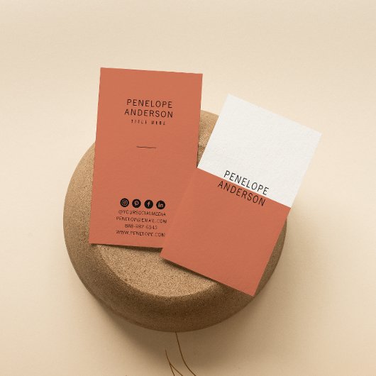 テラコッタバーンオレンジミニマリストボモダンホ 名刺