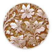 テラコッタバーンオレンジモダン色の植物学ボホ セラミックノブ (正面)