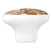 テラコッタバーンオレンジモダン色の植物学ボホ セラミックノブ (側面)