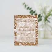 テラコッタバーンオレンジモダン色の植物学ボホ セーブザデート (スタンド正面)