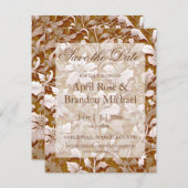 テラコッタバーンオレンジモダン色の植物学ボホ セーブザデート (正面/裏面)