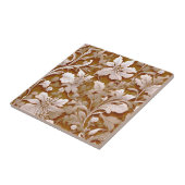 テラコッタバーンオレンジモダン色の植物学ボホ タイル (側面)