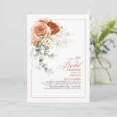 テラコッタバーンオレンジユーカリブライダルシャワー 招待状 (スタンド正面)