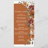 テラコッタバーンオレンジラストフローラ結婚アーチ プログラム (裏面)