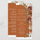 テラコッタバーンオレンジラストフローラ結婚アーチ プログラム (正面/裏面)