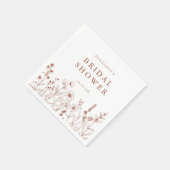 テラコッタバーンオレンジワイルドフラワーブライダルシャワー スタンダードカクテルナプキン (角)