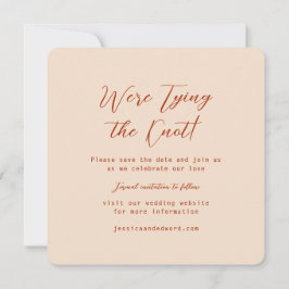 テラコッタバーンオレンジ&ベージュボホ素朴ー セーブザデート