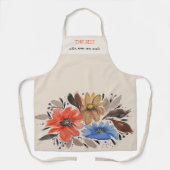 テラコッタパステルエレガントウォーターカラーフローラ エプロン (正面)