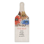 テラコッタパステルエレガントウォーターカラーフローラ カッティングボード (正面)