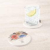 テラコッタパステルエレガントウォーターカラーフローラ コースター (側面)