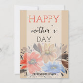 テラコッタパステルエレガントウォーターカラーフローラ シーズンカード (正面)