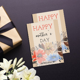 テラコッタパステルエレガントウォーターカラーフローラ シーズンカード