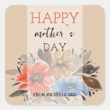 テラコッタパステルエレガントウォーターカラーフローラ