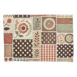 テラコッタパッチワークキルトファームハ素朴ウス 枕カバー