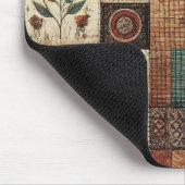 テラコッタパッチワークキルト素朴フローラデスク マウスパッド (コーナー)