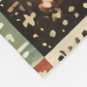 テラコッタパッチワークキルト素朴レトロヴィンテージ フリースブランケット (角)