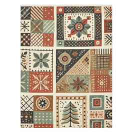 テラコッタパッチワークキルト素朴ヴィンテージフローラ テーブルクロス