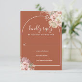 テラコッタパンパスグラスアーチフローラモノグラム 出欠カード (スタンド正面)