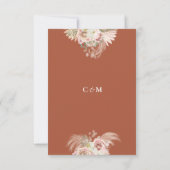 テラコッタパンパスグラスアーチフローラモノグラム 出欠カード (裏面)