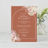 テラコッタパンパスグラスアーチブライダルティーパーティー 招待状 (スタンド正面)