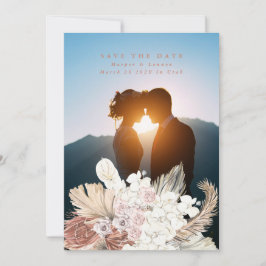 テラコッタパンパスグラスデザートトロピカルサンゴ セーブザデート