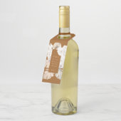 テラコッタパンパスグラスピトロピカル結婚フローラ ボトルネックタグ (アングル)