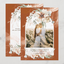 テラコッタパンパスグラスフローラ写真ありがとう サンキューカード