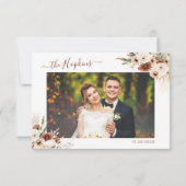 テラコッタパンパスグラスフローラ結婚アーチの写真 サンキューカード (裏面)