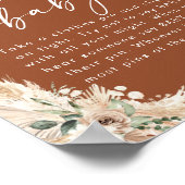 テラコッタパンパスグラスベビーシャワー ポスター (角)