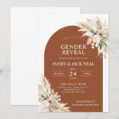 テラコッタパンパスグラスベビージェンダーリビール 招待状 (正面/裏面)