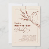 テラコッタパンパスグラスボホブライダルシャワー写真 招待状 (正面)