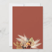 テラコッタパンパスグラスボホラスト結婚ズ 招待状 (裏面)