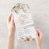 テラコッタパンパスグラスボ結婚ホズ オールインワン招待状 (貼ってはがせる)