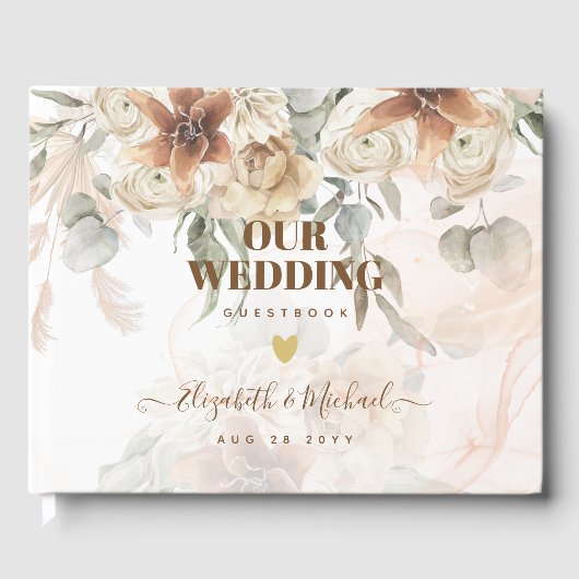 テラコッタパンパスグラスボ結婚ホズ ゲストブック (正面)