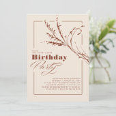 テラコッタパンパスグラスモダンバースデーパーティー 招待状 (スタンド正面)